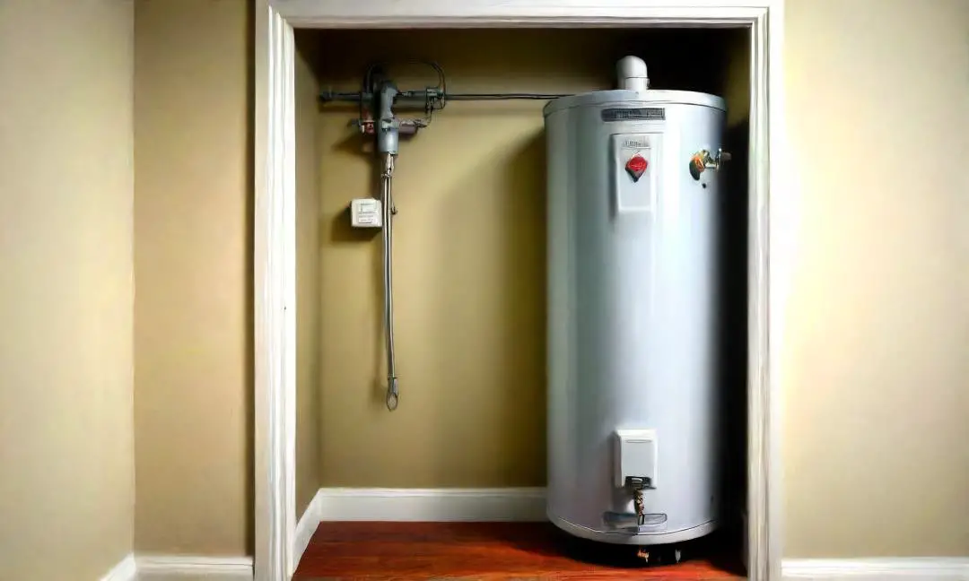 electric water heater in a closet