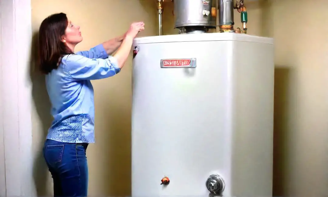 how to lift a hot water heater into a drain pan video