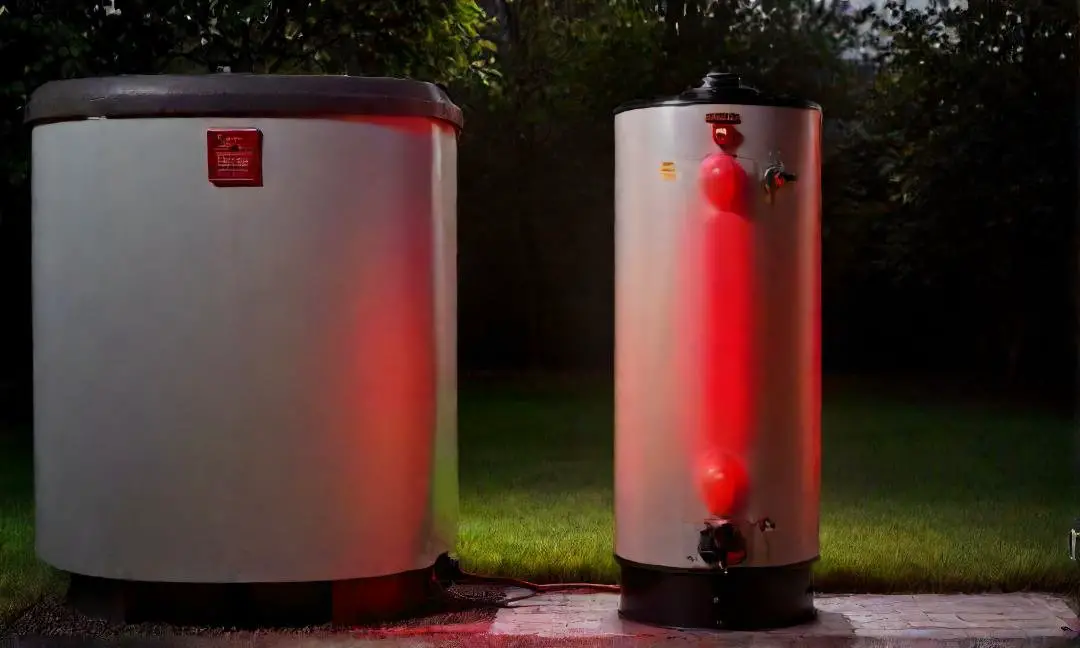 what red lights on an outside hot water heater mean