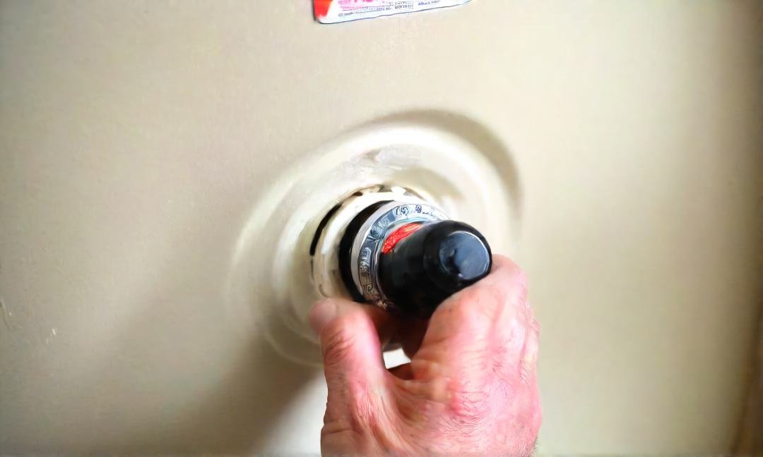 draining an electric hot water heater with plastic valve knob